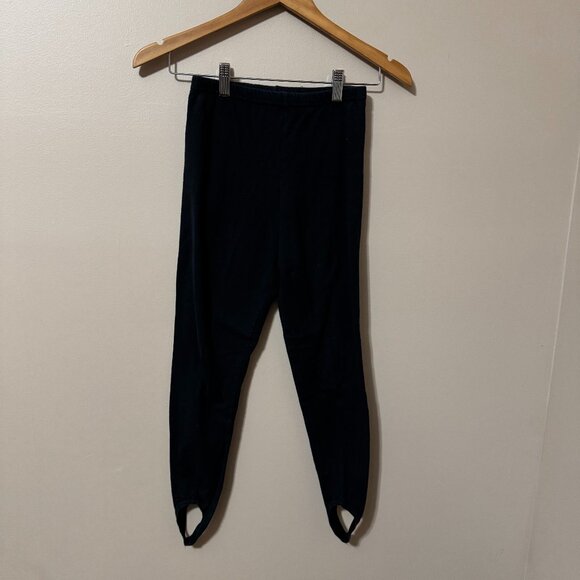 #212 – 🖤 ISKIA Vintage Black Knit Stirrup Pants | Made in USA 🖤 - Picture 1 of 4